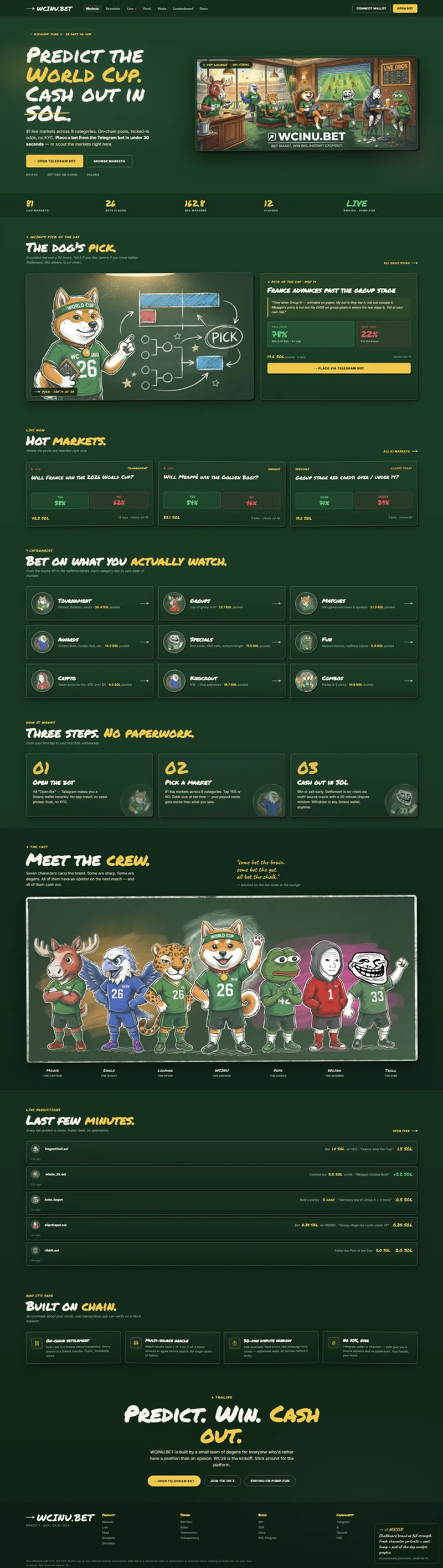 WCINU.BET homepage with chalkboard brand identity